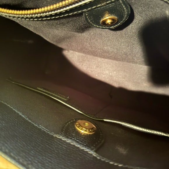 Pre-Owned Authentic Burberry Medium Banner House Check Derby Black Leath… - Picture 12 of 15